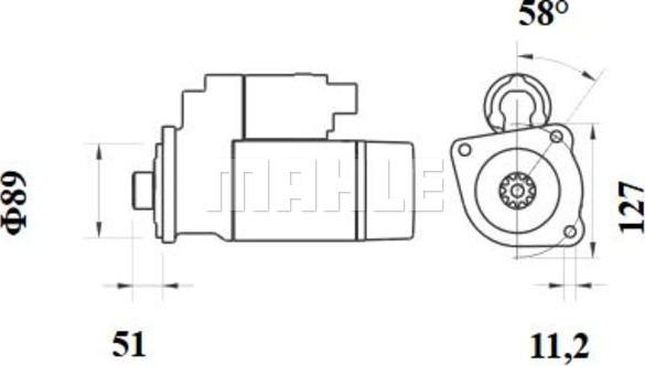 MAHLE MS 888 - Стартер autocars.com.ua