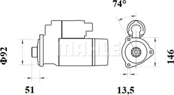 MAHLE MS 890 - Стартер autocars.com.ua