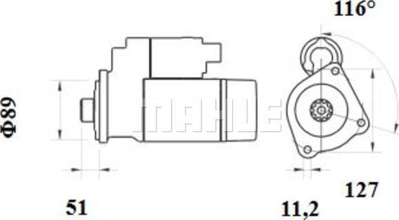 MAHLE MS 891 - Стартер avtokuzovplus.com.ua