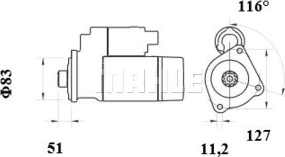 MAHLE MS 891 - Стартер avtokuzovplus.com.ua