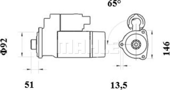 MAHLE MS 998 - Стартер autocars.com.ua