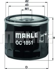MAHLE OC 1051 - Фильтр масляный autocars.com.ua