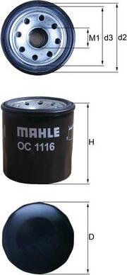 MAHLE OC 1116 - Масляний фільтр autocars.com.ua