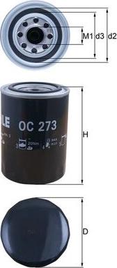 MAHLE OC 273 - Масляний фільтр autocars.com.ua