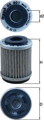 MAHLE OX 801 - Масляний фільтр autocars.com.ua