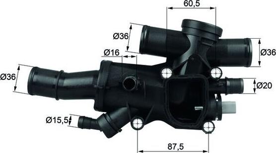 MAHLE TH 44 83 - Термостат, охолоджуюча рідина autocars.com.ua