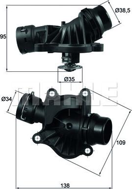 MAHLE TI 234 88 - Термостат, охлаждающая жидкость avtokuzovplus.com.ua