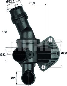 MAHLE TI 6 80 - Термостат, охолоджуюча рідина autocars.com.ua