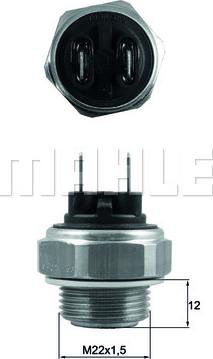 MAHLE TSW 64 - Термовимикач, вентилятор радіатора / кондиціонера autocars.com.ua