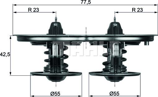 MAHLE TX 32/1D - Термостат, охолоджуюча рідина autocars.com.ua