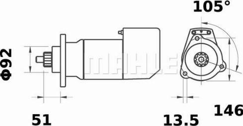 MAHLE 11139023 - Стартер autocars.com.ua