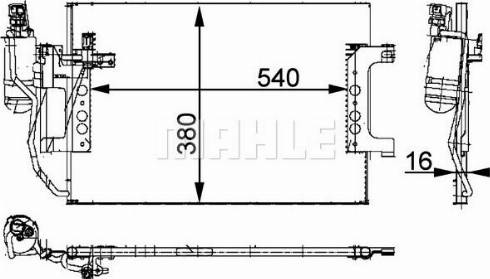 MAHLE AC 351 000P - Конденсатор, кондиціонер autocars.com.ua