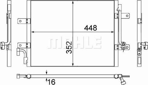 MAHLE AC 582 000P - Конденсатор, кондиціонер autocars.com.ua