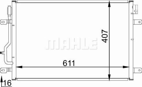 MAHLE AC 807 001S - Конденсатор, кондиціонер autocars.com.ua