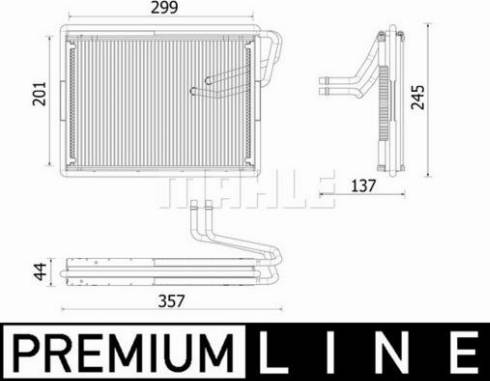 MAHLE AE 165 000P - Випарник, кондиціонер autocars.com.ua