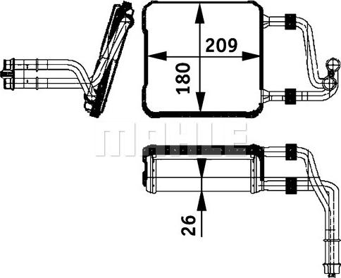 MAHLE AH 79 000P - Теплообмінник, опалення салону autocars.com.ua