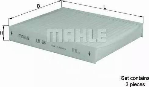 MAHLE LA 86/S - Фильтр воздуха в салоне avtokuzovplus.com.ua