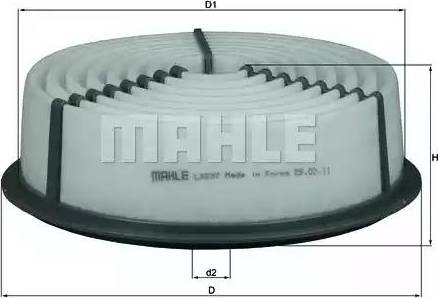 MAHLE LX 837 - Повітряний фільтр autocars.com.ua