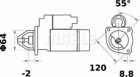 MAHLE MS 344 - Стартер autocars.com.ua