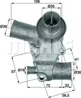 MAHLE TI 61 80D - Термостат, охолоджуюча рідина autocars.com.ua