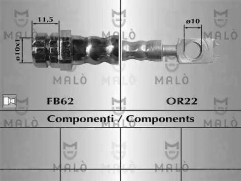 AKRON-MALÒ 81026 - Гальмівний шланг autocars.com.ua
