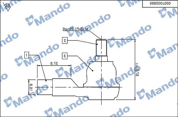 Mando DSA020509 - Наконечник рульової тяги, кульовий шарнір autocars.com.ua