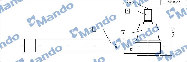 Mando DSA020622 - Наконечник рульової тяги, кульовий шарнір autocars.com.ua
