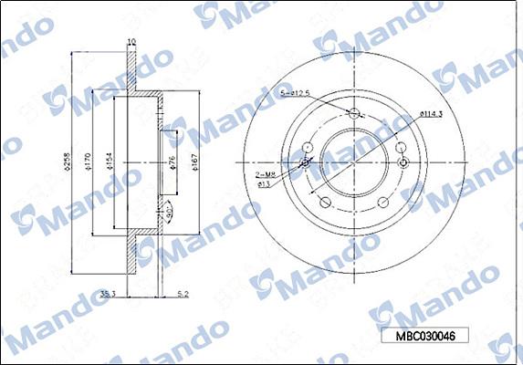 Mando MBC030046 - Гальмівний диск autocars.com.ua