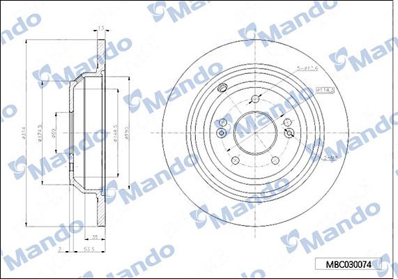 Mando MBC030074 - Гальмівний диск autocars.com.ua