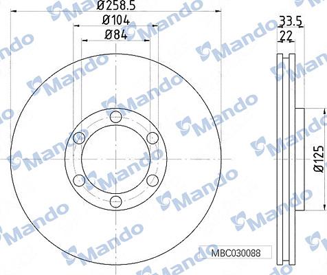 Mando MBC030088 - Тормозной диск avtokuzovplus.com.ua