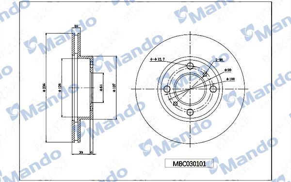 Mando MBC030101 - Тормозной диск avtokuzovplus.com.ua