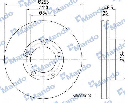 Mando MBC030107 - Гальмівний диск autocars.com.ua