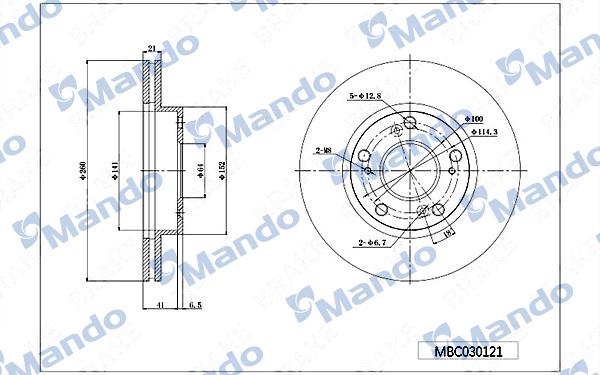 Mando MBC030121 - Тормозной диск avtokuzovplus.com.ua