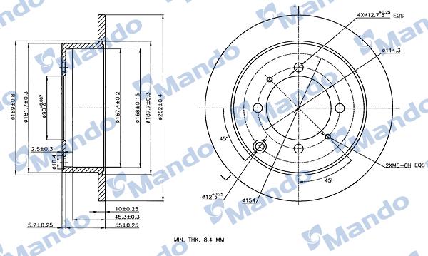 Mando MBC035436 - Гальмівний диск autocars.com.ua