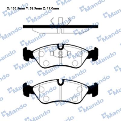 Mando MBF010111E - Гальмівні колодки, дискові гальма autocars.com.ua