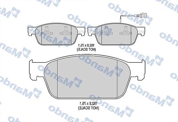 Mando MBF015041 - Гальмівні колодки, дискові гальма autocars.com.ua