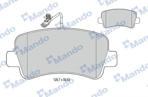 Mando MBF015044 - Тормозные колодки, дисковые, комплект avtokuzovplus.com.ua