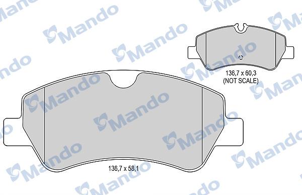 Mando MBF015045 - Гальмівні колодки, дискові гальма autocars.com.ua