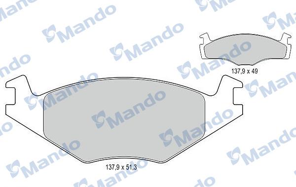 Mando MBF015069 - Тормозные колодки, дисковые, комплект avtokuzovplus.com.ua
