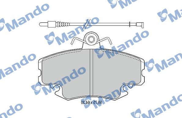 Mando MBF015076 - Гальмівні колодки, дискові гальма autocars.com.ua