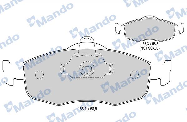 Mando MBF015098 - Гальмівні колодки, дискові гальма autocars.com.ua