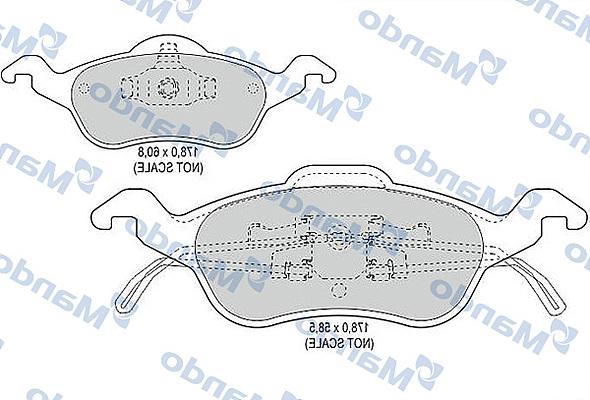 Mando MBF015136 - Гальмівні колодки, дискові гальма autocars.com.ua