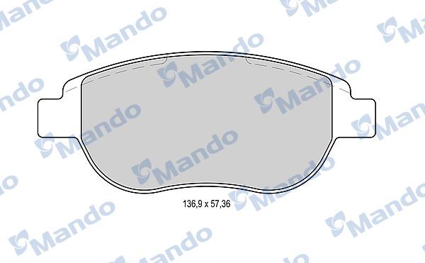 Mando MBF015159 - Гальмівні колодки, дискові гальма autocars.com.ua