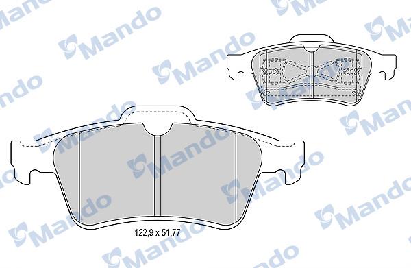 Mando MBF015161 - Гальмівні колодки, дискові гальма autocars.com.ua