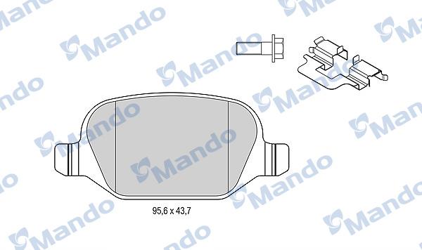 Mando MBF015171 - Гальмівні колодки, дискові гальма autocars.com.ua