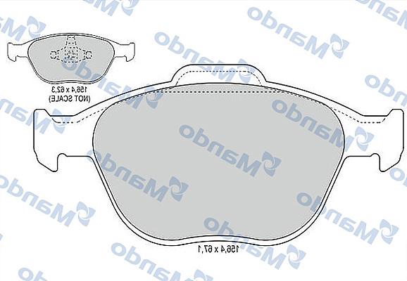 Mando MBF015182 - Тормозные колодки, дисковые, комплект avtokuzovplus.com.ua