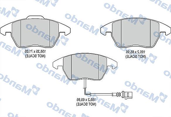 Mando MBF015477 - Гальмівні колодки, дискові гальма autocars.com.ua