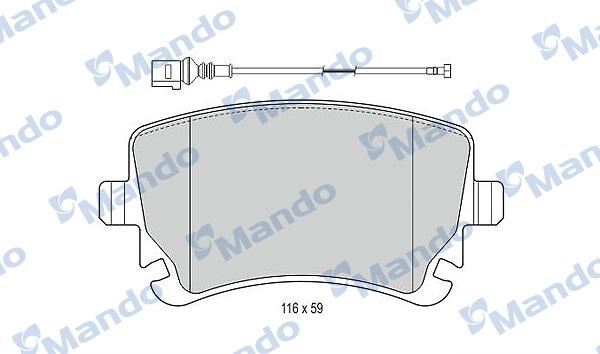Mando MBF015195 - Гальмівні колодки, дискові гальма autocars.com.ua