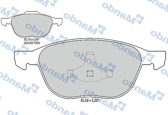 Mando MBF015198 - Тормозные колодки, дисковые, комплект avtokuzovplus.com.ua