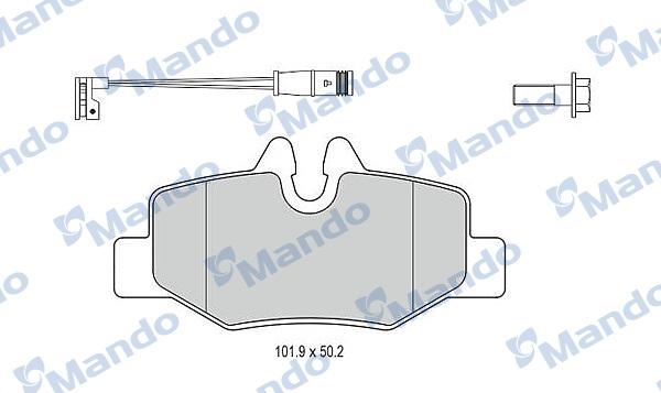 Mando MBF015209 - Гальмівні колодки, дискові гальма autocars.com.ua